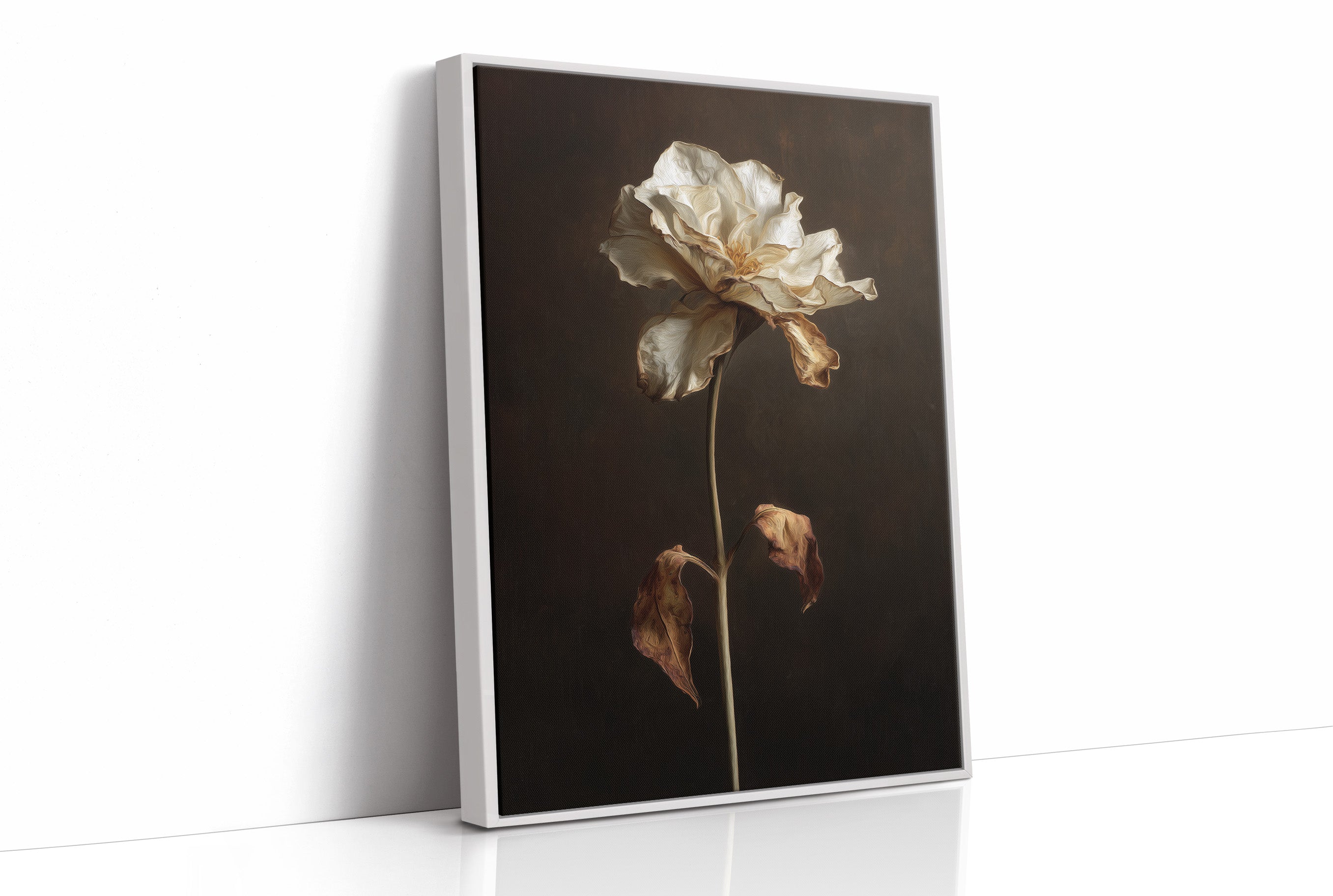 Ivory Petals Against Dark Silence
