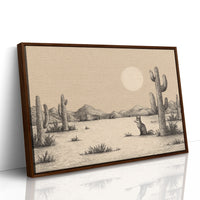 Fox Gazes At Desert Moon