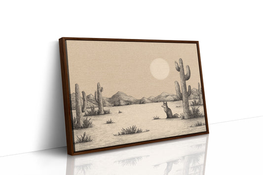 Fox Gazes At Desert Moon