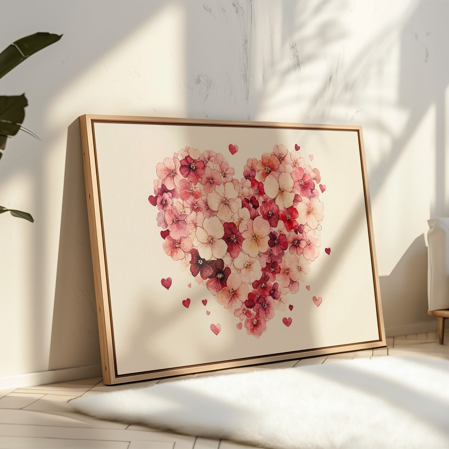 Love Blooms In Watercolor Hearts