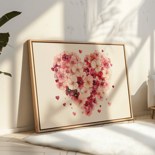Love Blooms In Watercolor Hearts