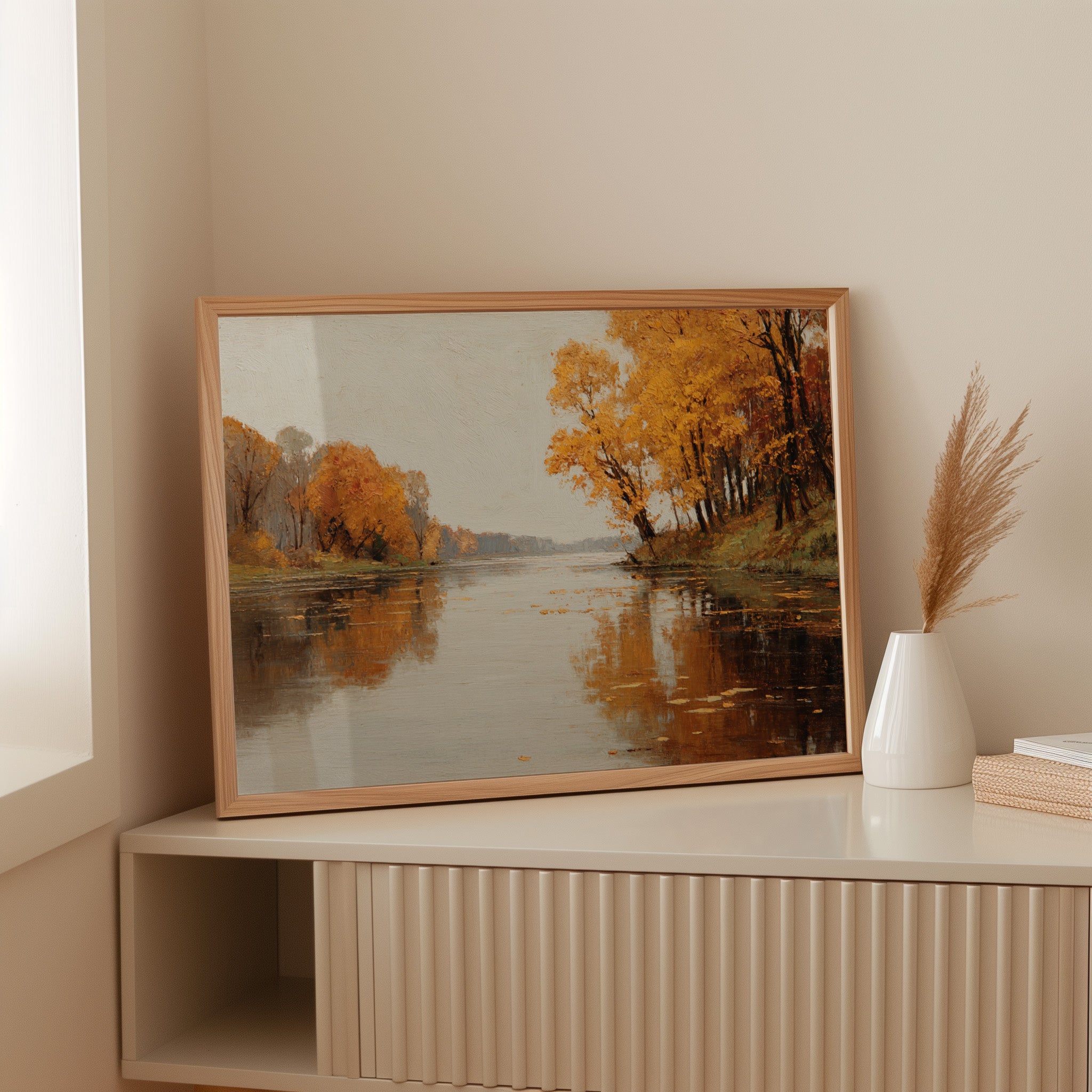 Golden Reflections on Still Waters