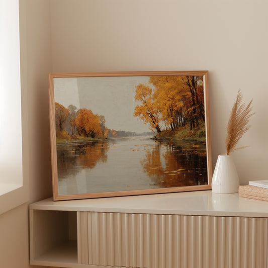 Golden Reflections on Still Waters