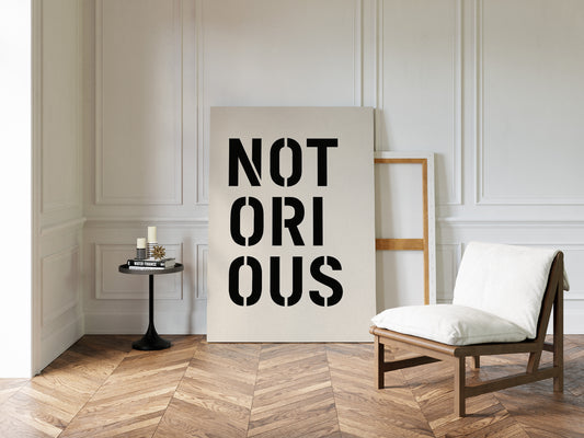Notorious Bold Stencil Typography Print