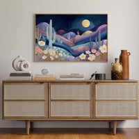 Desert Cosmos Blooms Under Moonlight