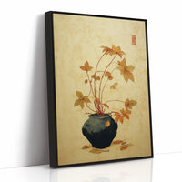 Maple Leaves Dance In Blue Pottery