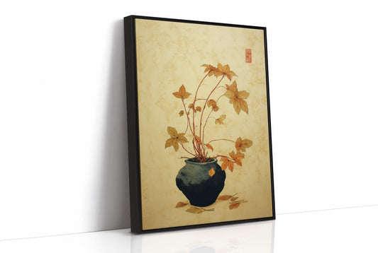 Maple Leaves Dance In Blue Pottery