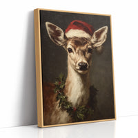 Fawn in a Santa Hat