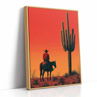 Rider at Dusk: Saguaro Silhouette