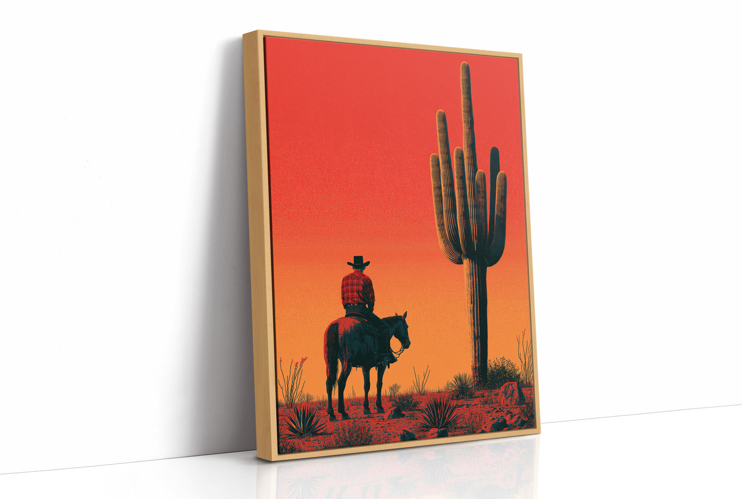 Rider at Dusk: Saguaro Silhouette