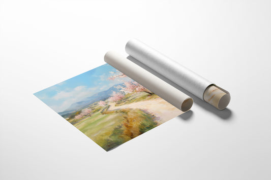 Cherry Blossoms Line Mountain Road