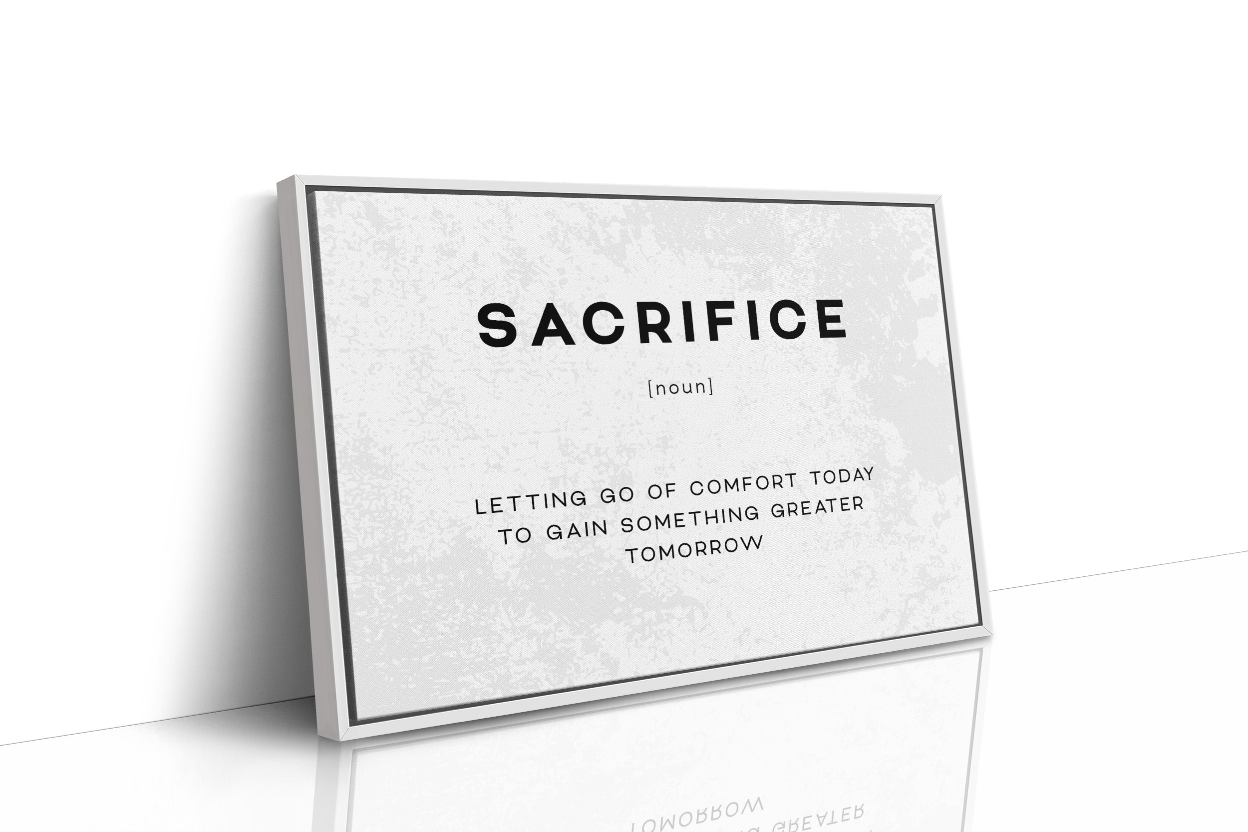 Sacrifice Definition Canvas Art | Bold Motivational Typography Print for Home Office, Gym or Entrepreneur Décor