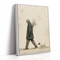 The Old Man Carrying Wildflowers — Surreal Figurative Print