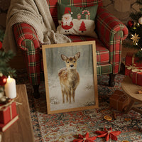 December Fawn Meets Morning Snow