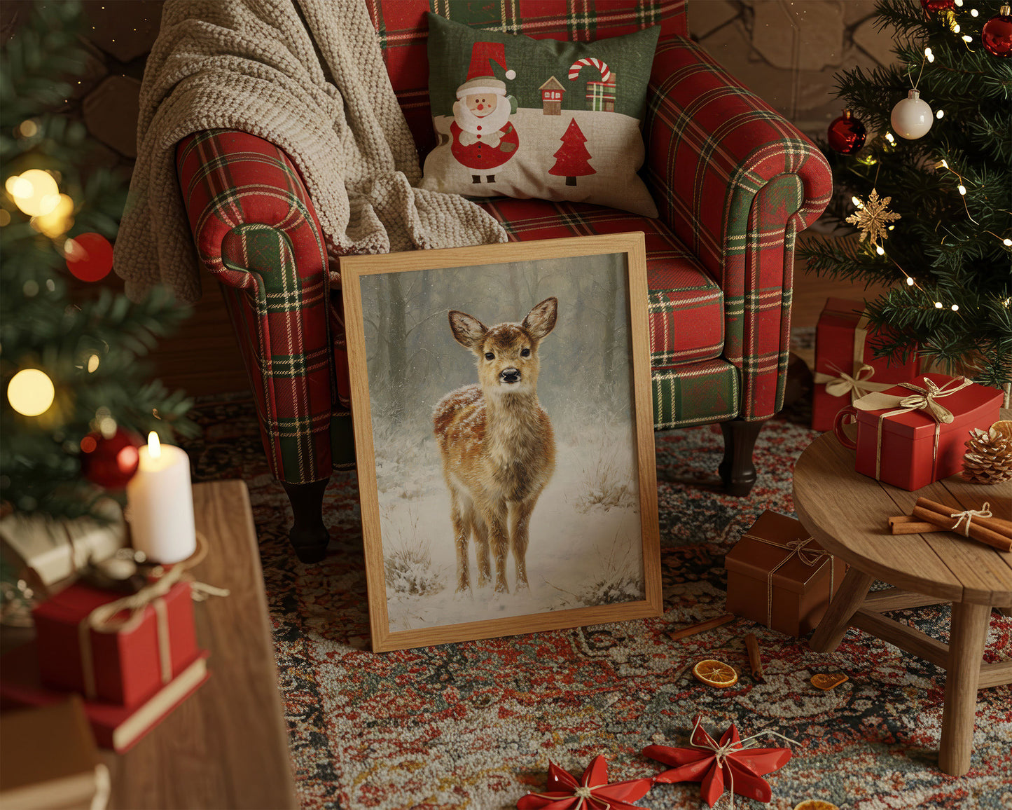 December Fawn Meets Morning Snow