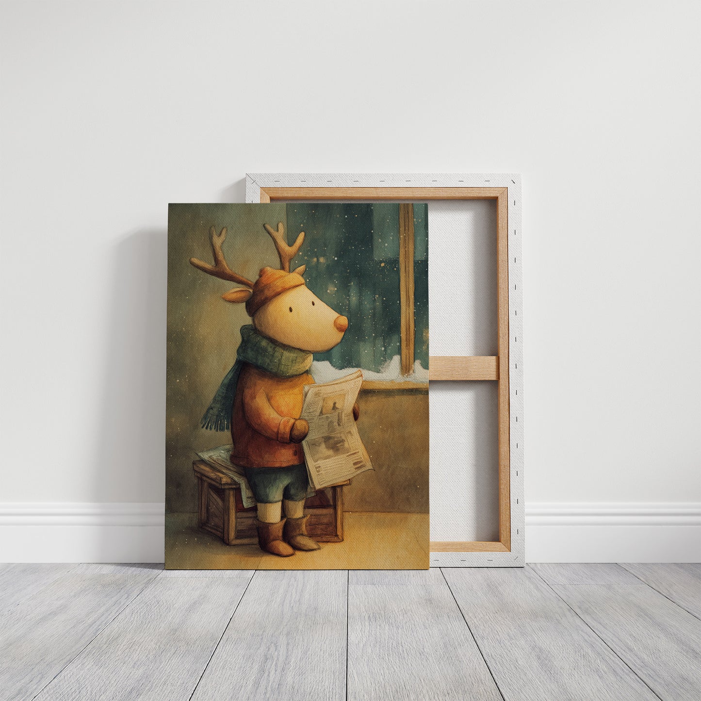 Winter Headlines: A Reindeer's Morning Ritual