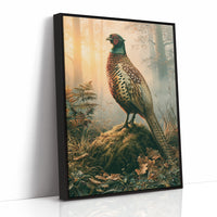 Pheasant at Dawn — Autumn Forest Wildlife Painting