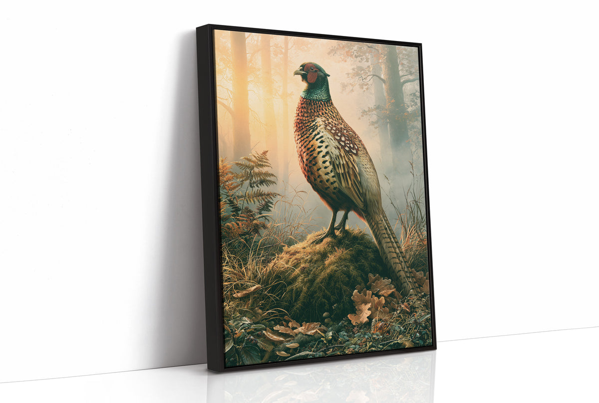 Pheasant at Dawn — Autumn Forest Wildlife Painting