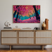 Cherry Blossoms Dance In Turquoise Light