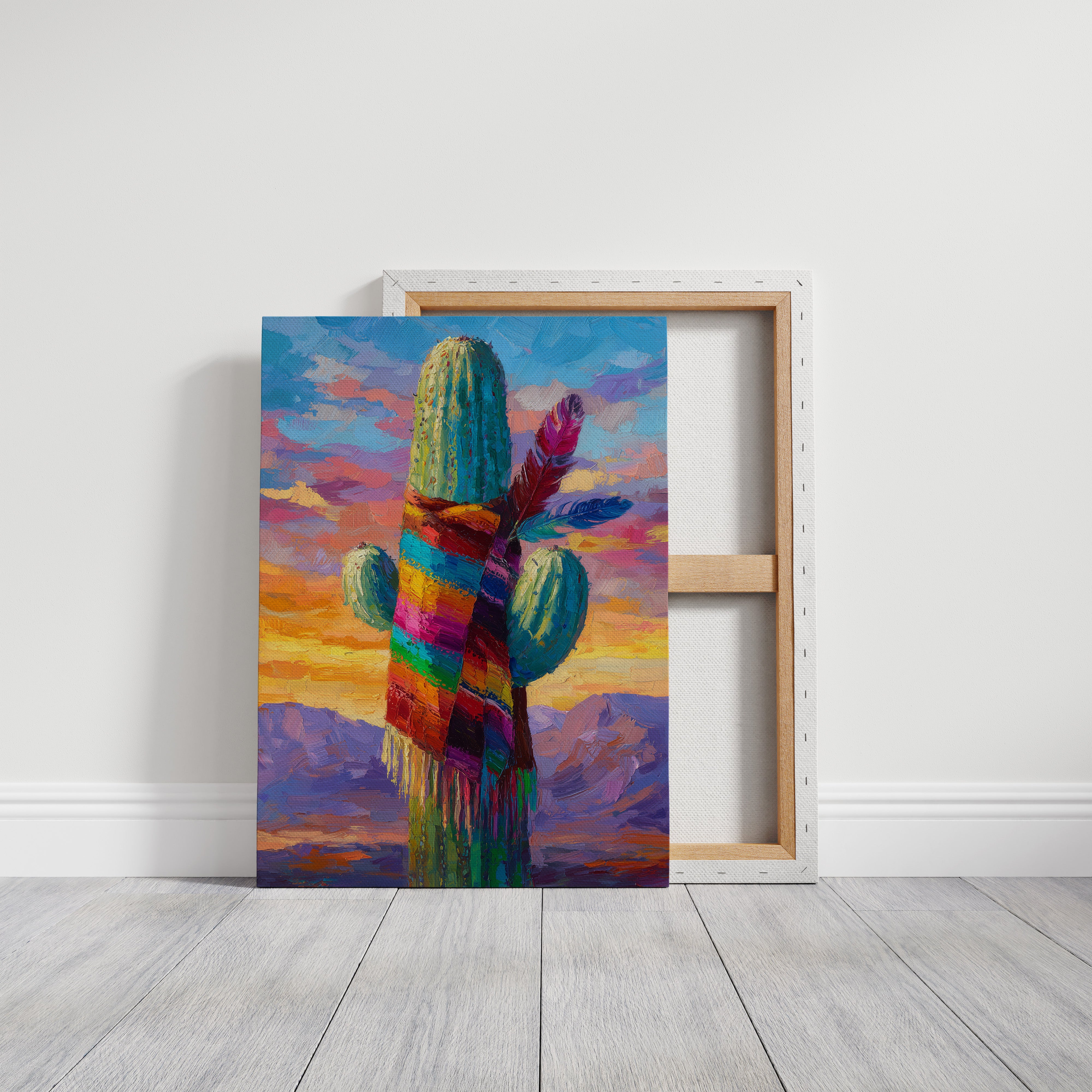 Saguaro Wears Rainbow Desert Dreams