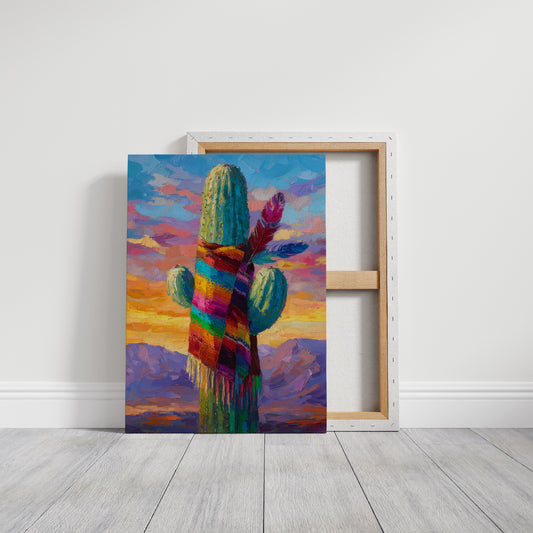 Saguaro Wears Rainbow Desert Dreams