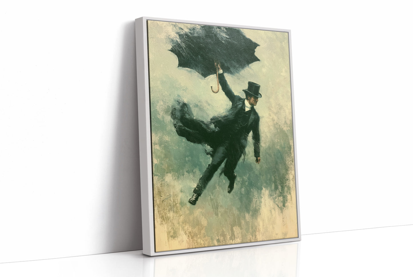 The Falling Gentleman — Victorian Surrealist Oil Print
