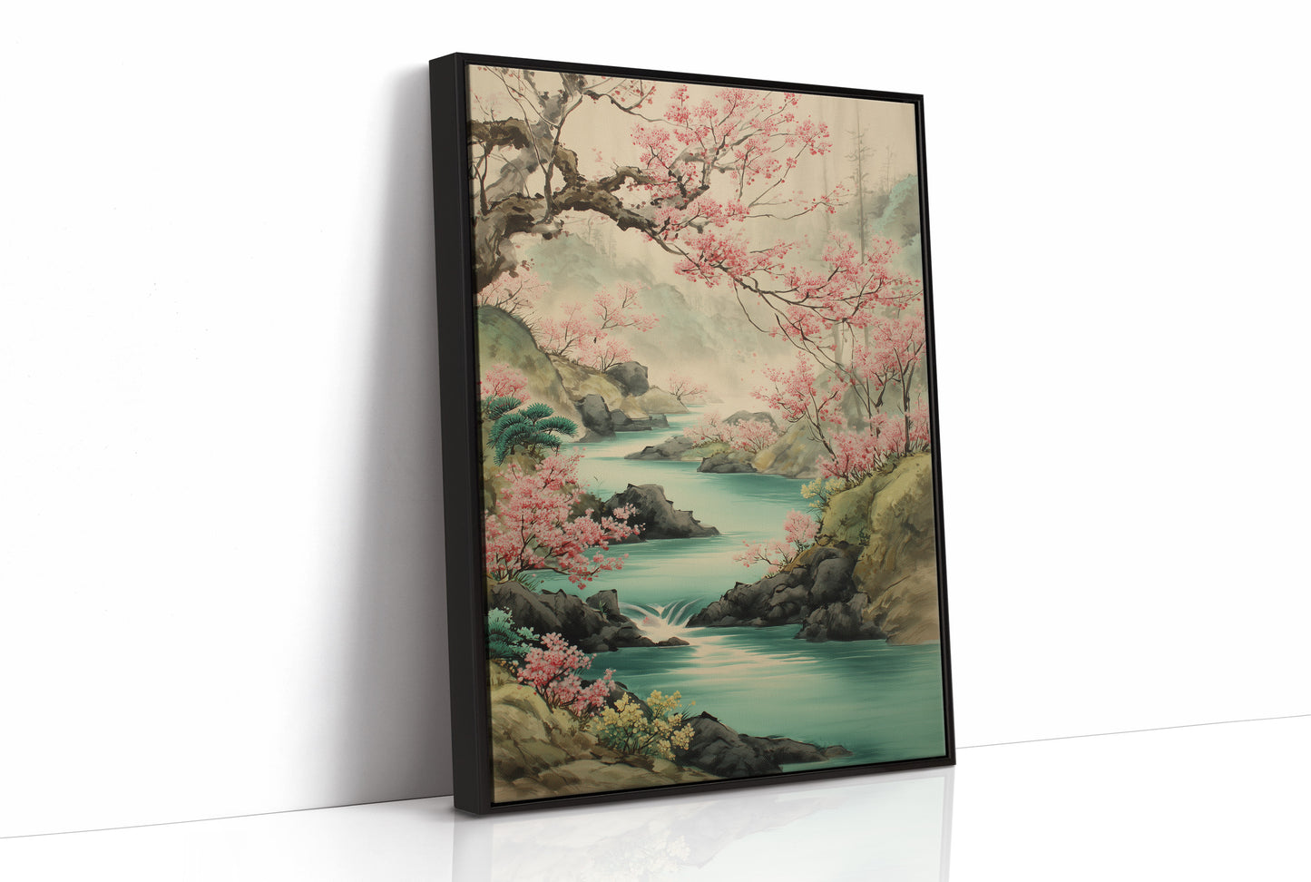 Cherry Blossoms Paint River's Journey