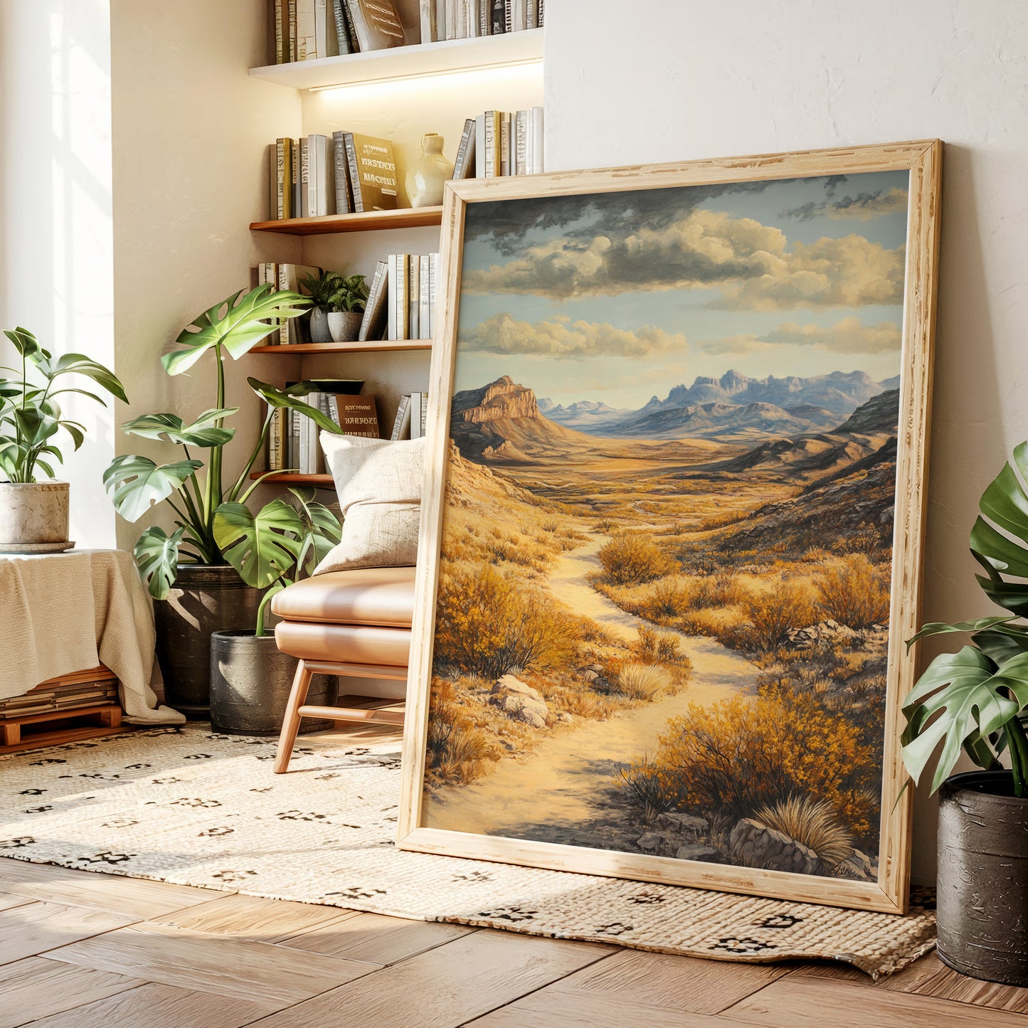 Winding Trail Through Golden Desert