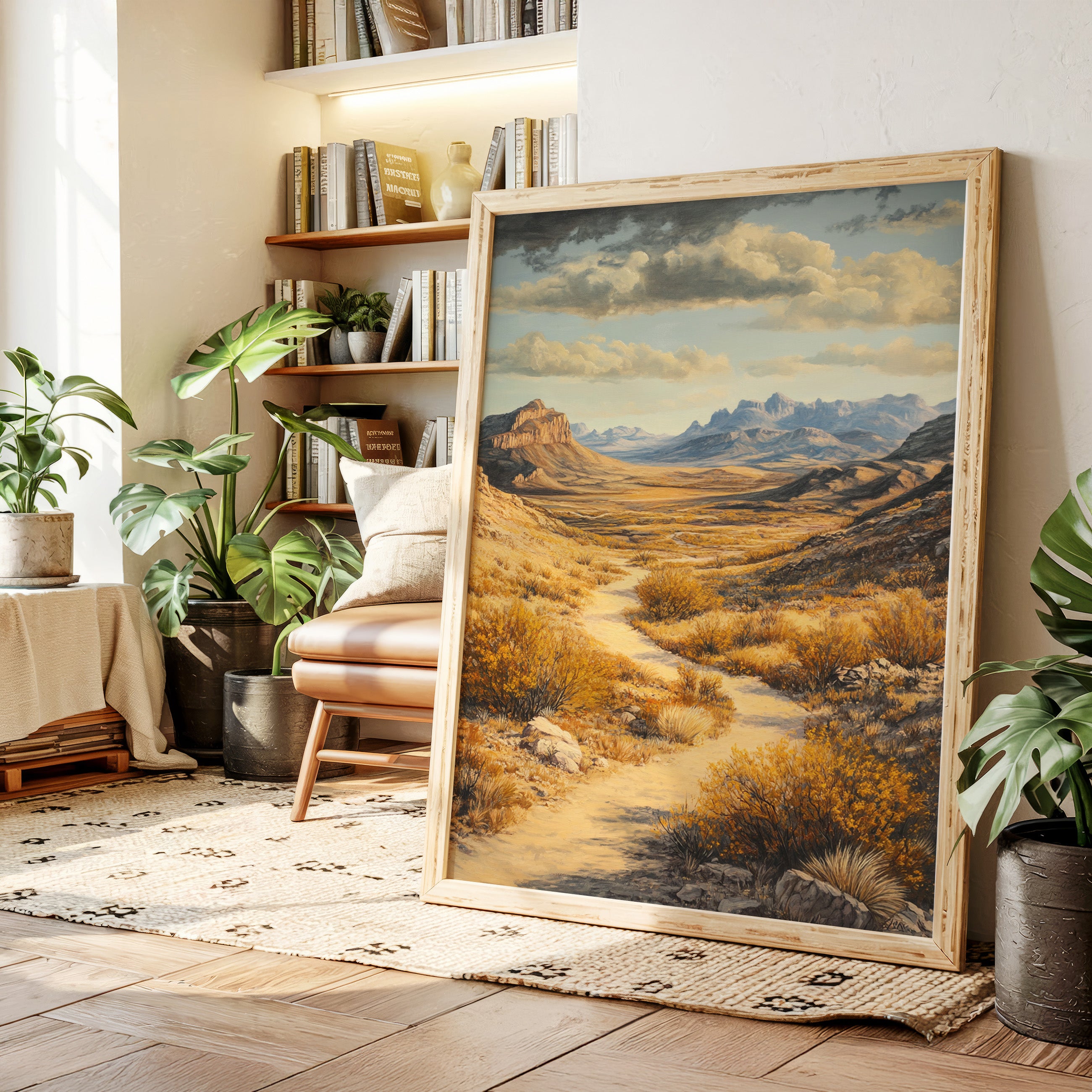 Winding Trail Through Golden Desert