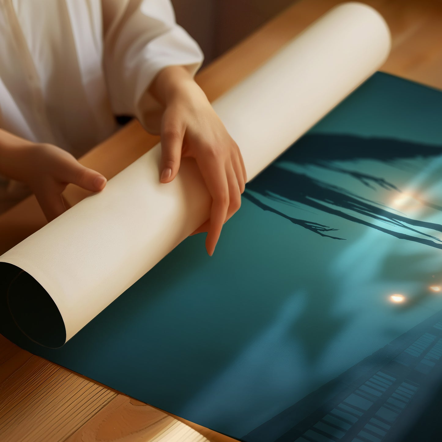 Midnight Sentinel On Foggy Pier