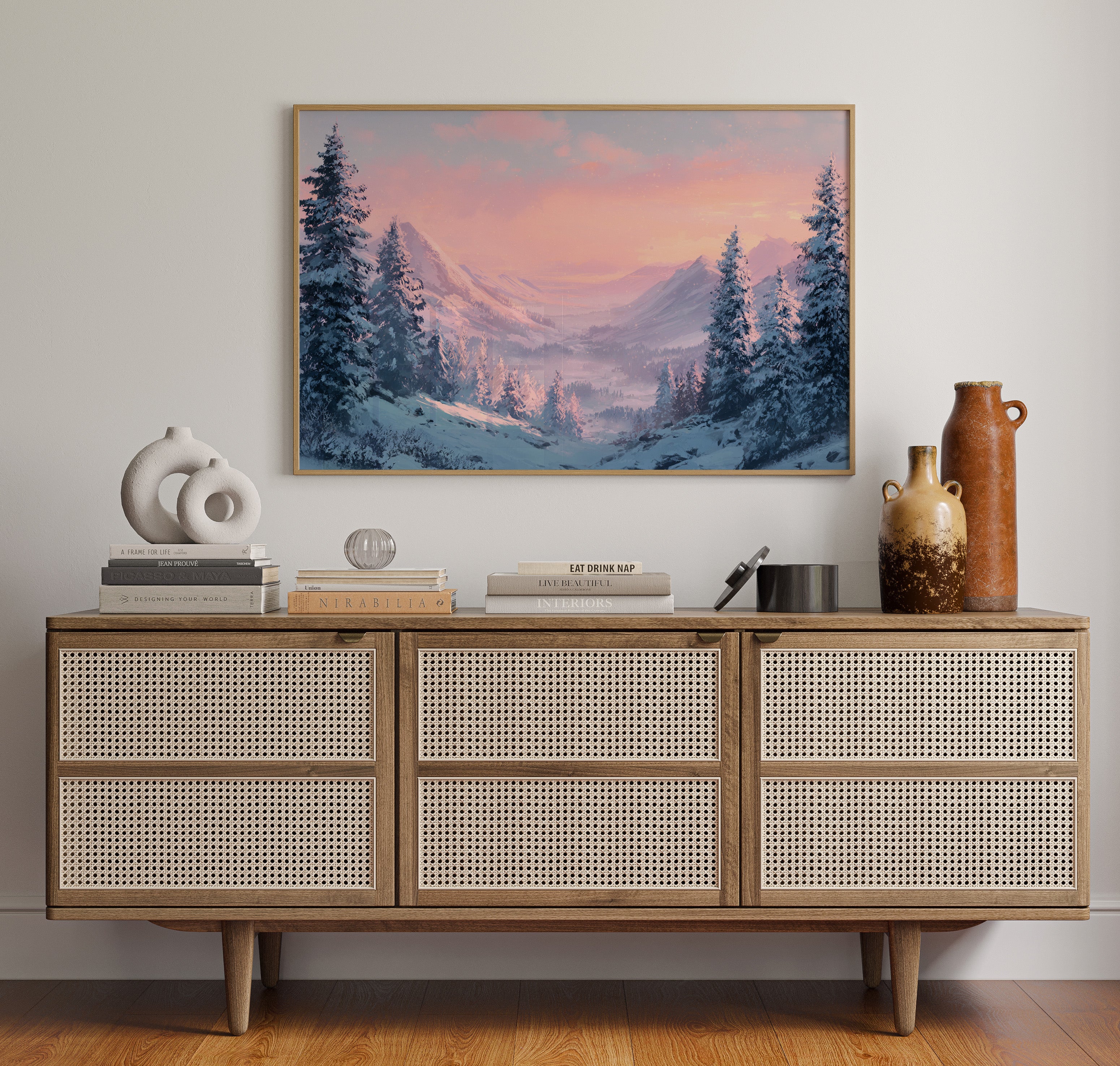 Snow Peaks Blush At Dawn