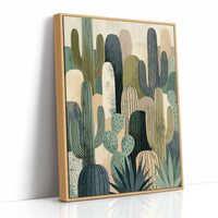 Desert Tapestry: Cactus Collage in Sand & Sage