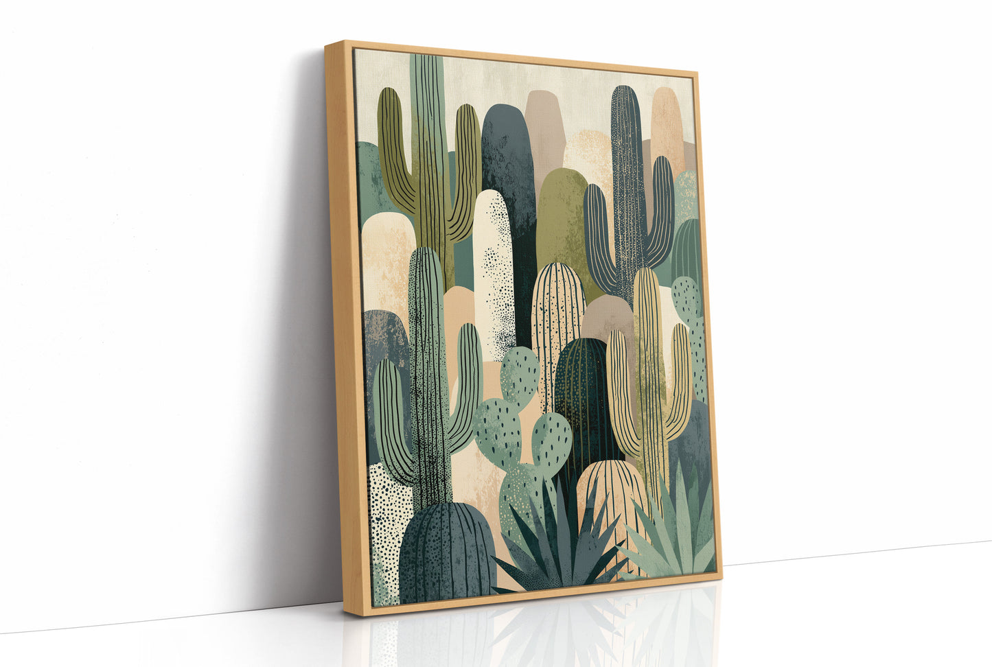 Desert Tapestry: Cactus Collage in Sand & Sage