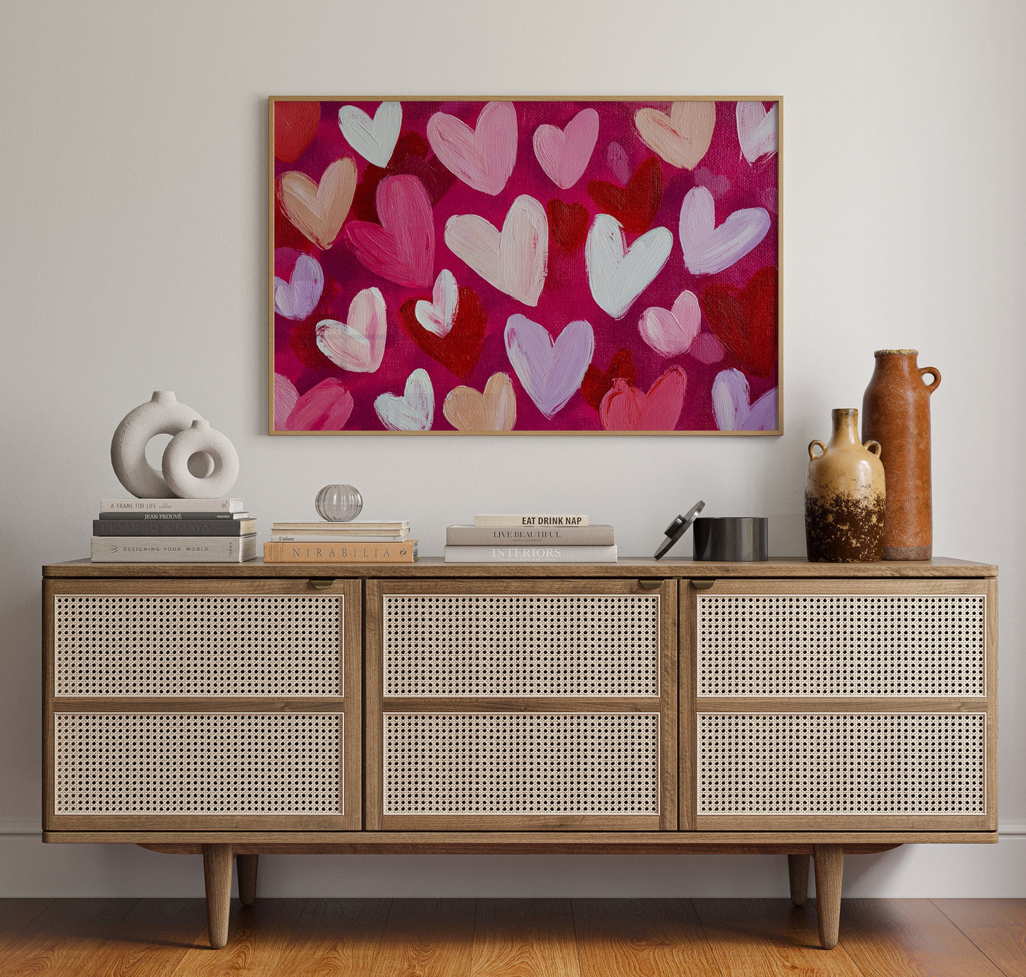 Hearts Dance In Magenta Light