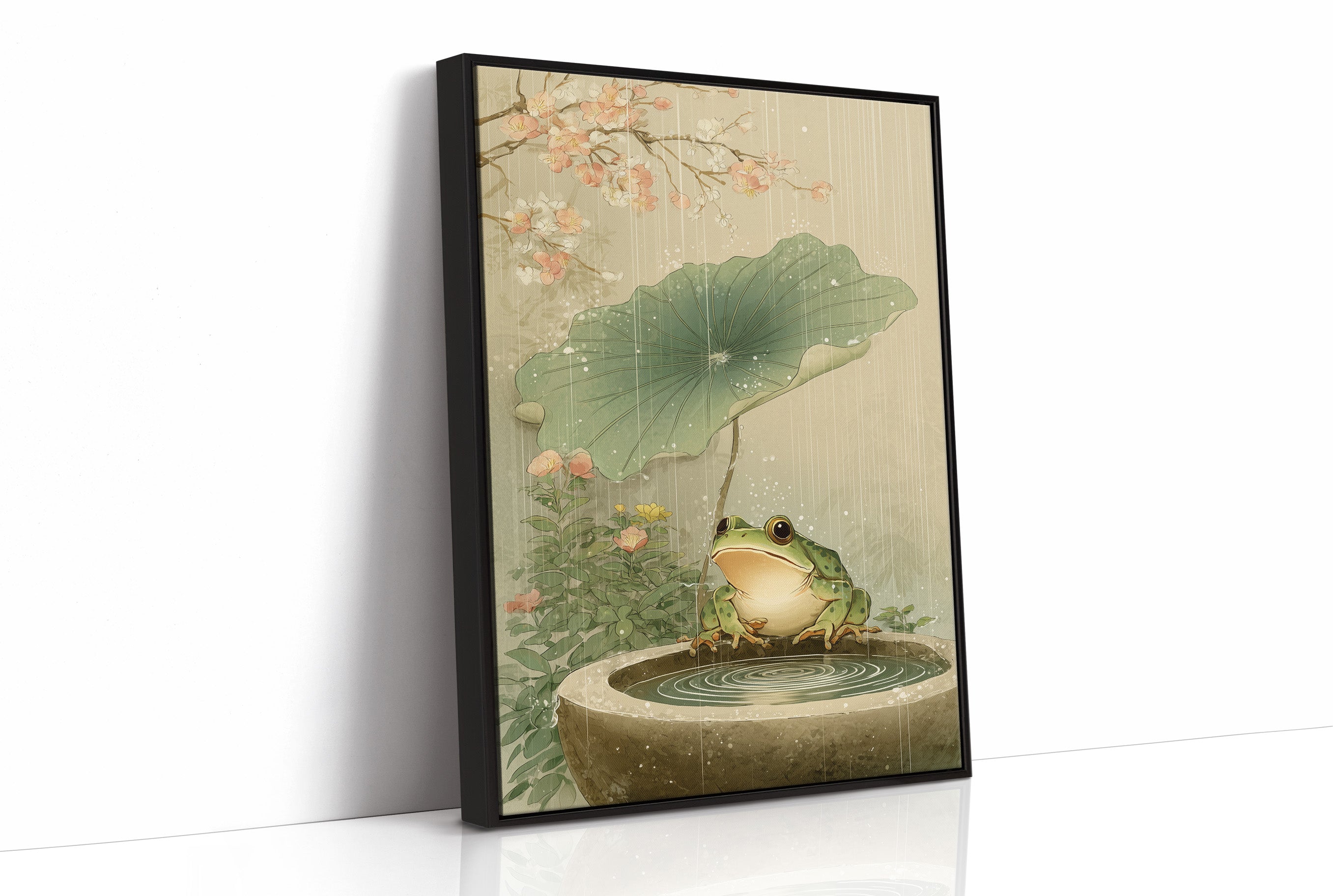 Lotus Rain Brings Frog's Delight