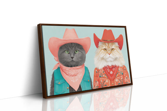 Cowboy Cats Ride At Dawn