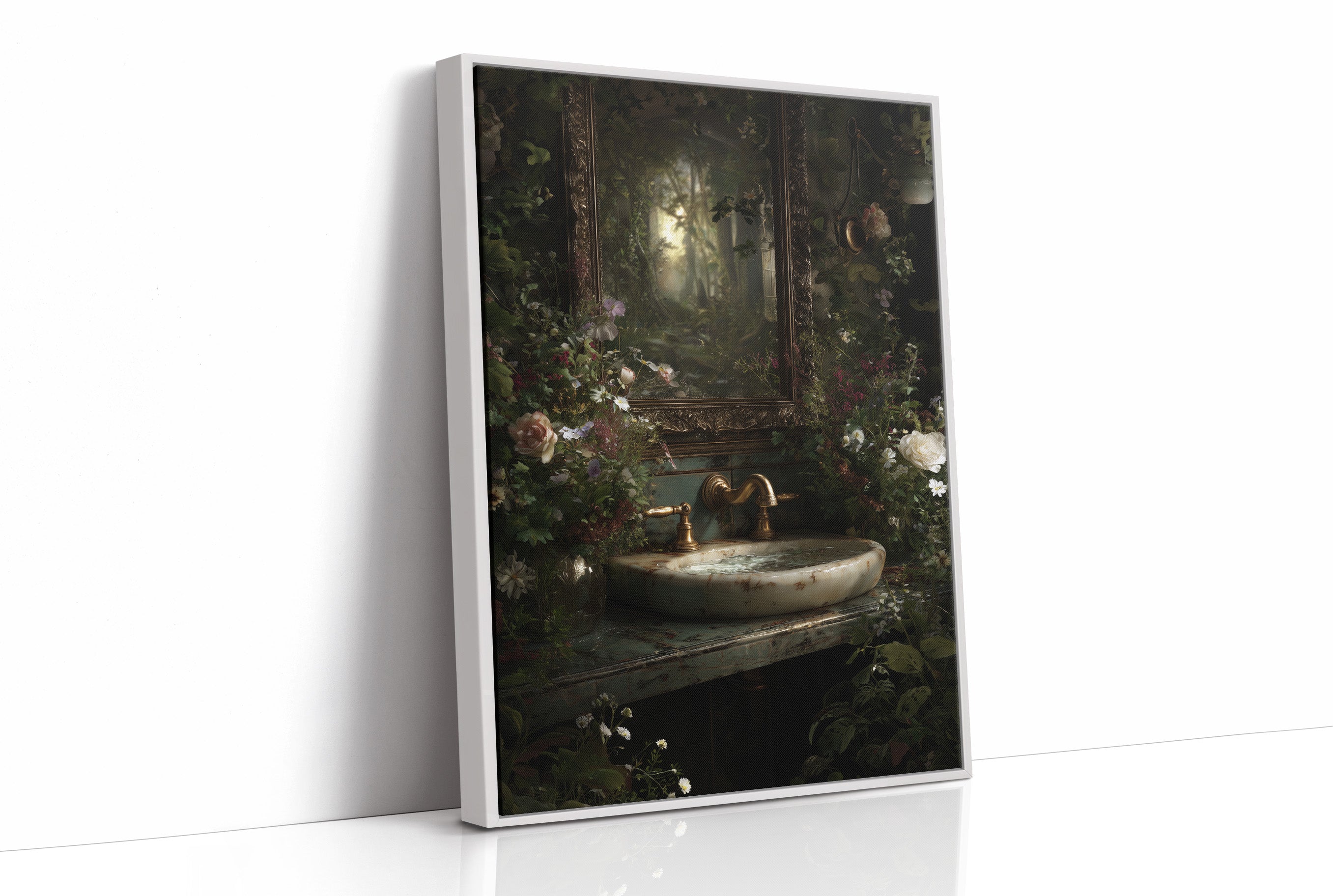 Secret Garden Behind Marble Sink