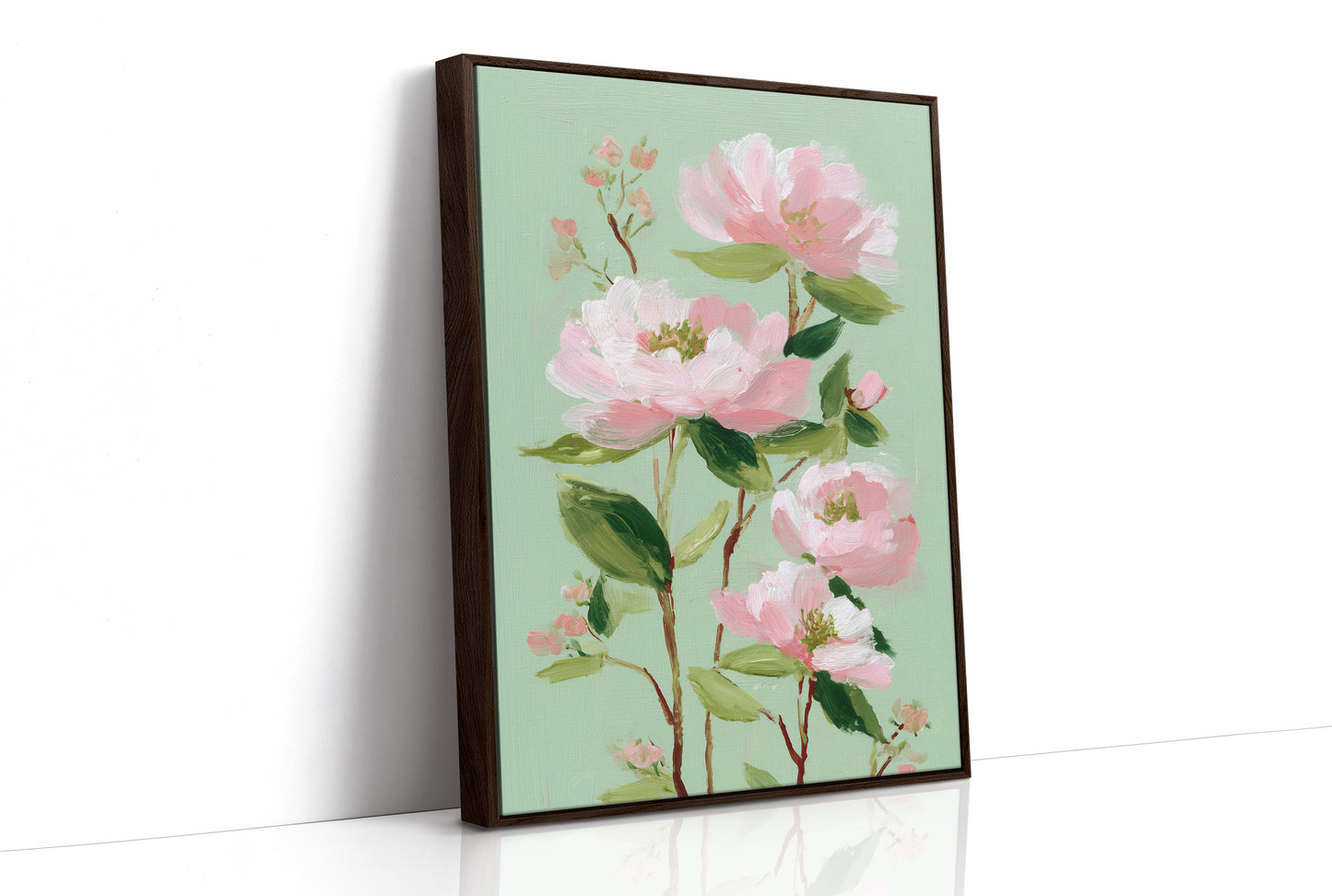 Blush Blooms on Mint