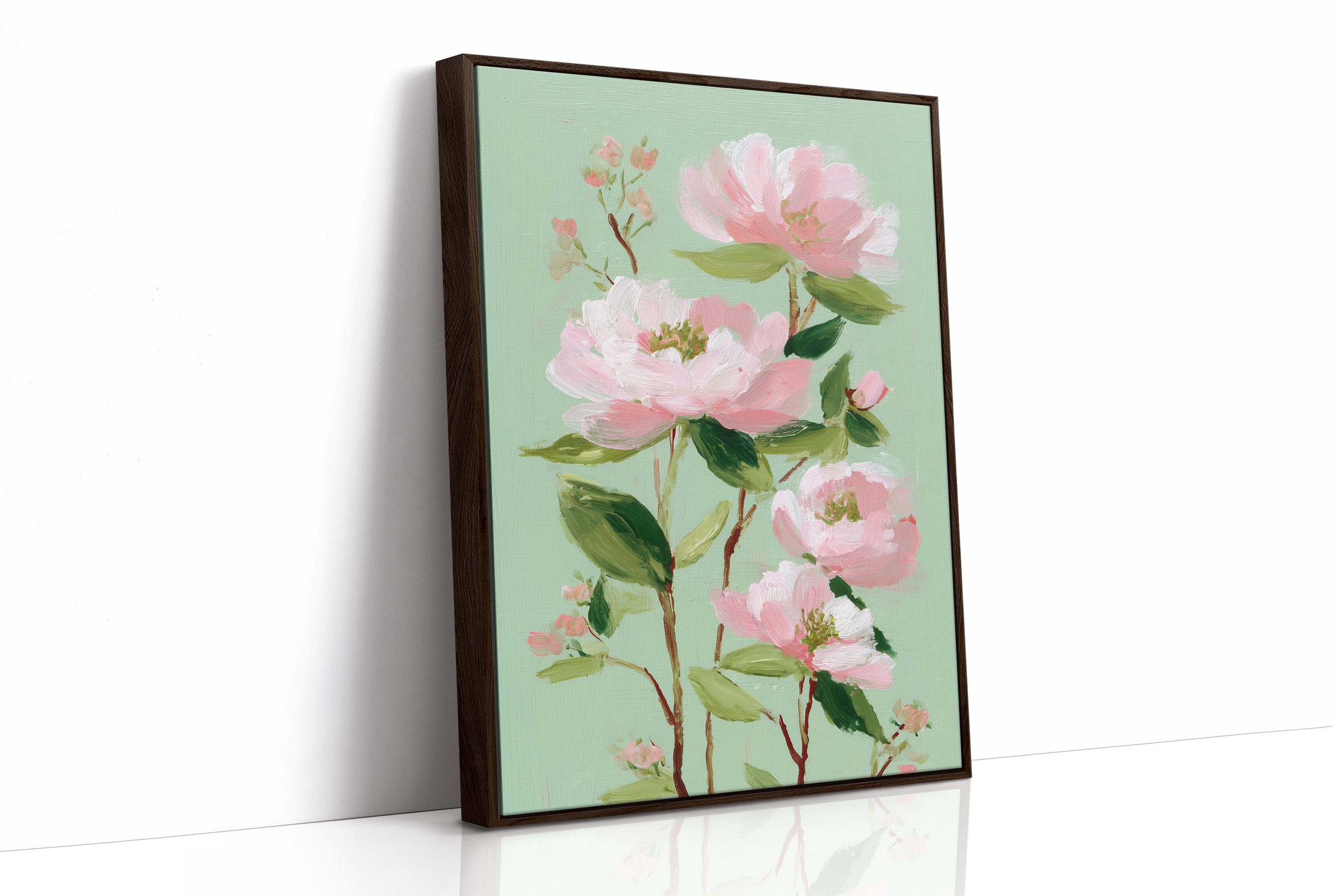Blush Blooms on Mint