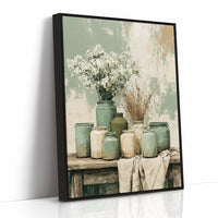 Sage Jars and Baby's Breath