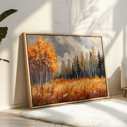 Autumn Meadow Sings Through Birch Lines
