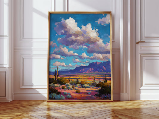 Desert Symphony Under Lavender Clouds