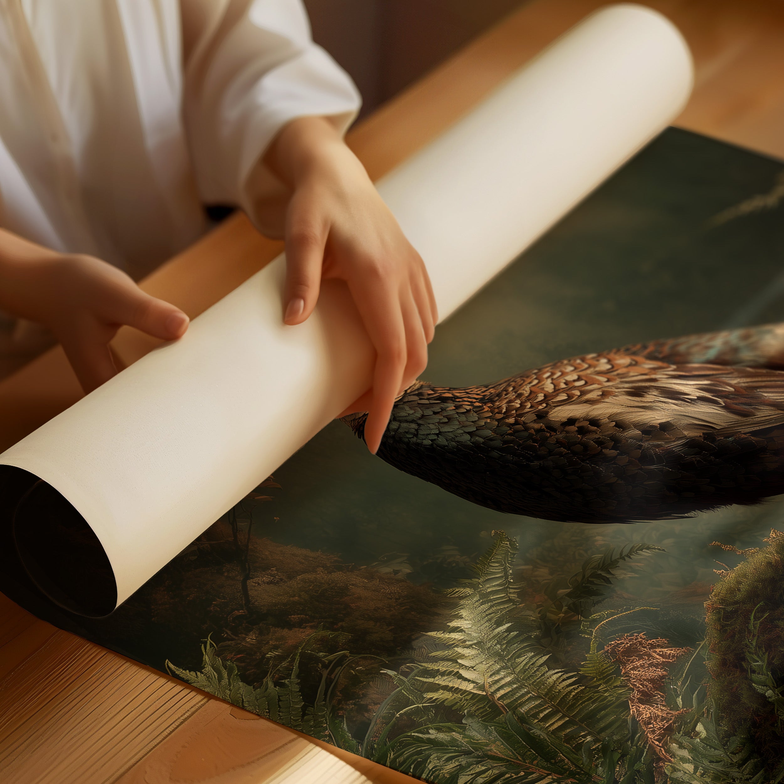 Noble Pheasant Among Forest Ferns