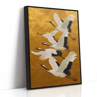 Cranes Dance In Golden Morning