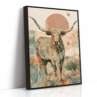 Longhorn Botanical Sunset Collage