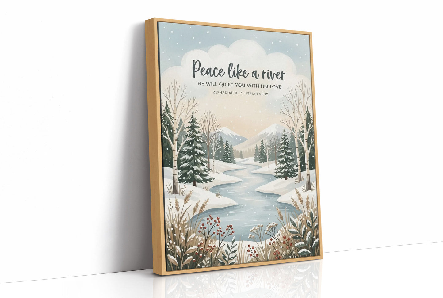 Peace Like a River: Winter Scripture Print