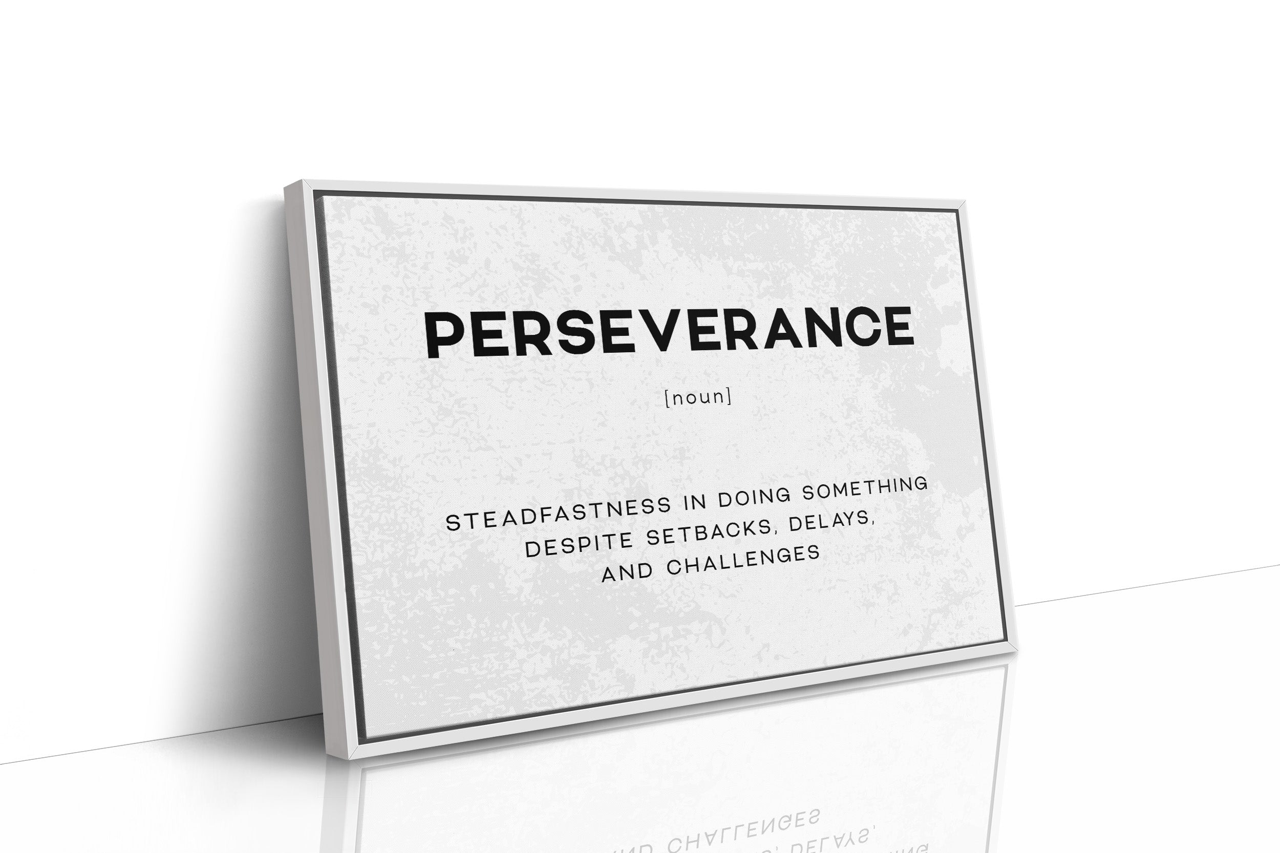 Perseverance Definition Canvas Art | Bold Motivational Typography Print for Home Office, Gym or Entrepreneur Décor