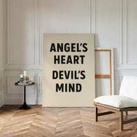 Angel’s Heart Devil’s Mind Typography Print
