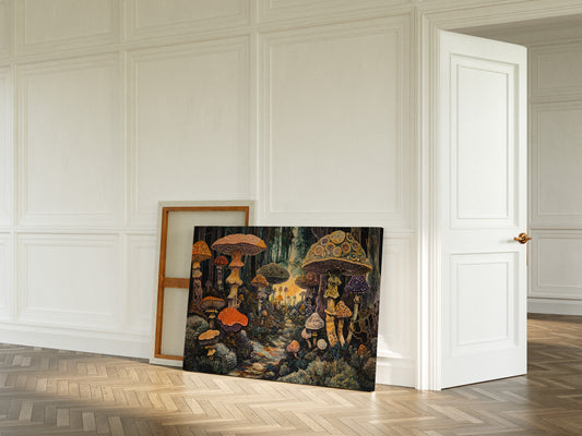 Enchanted Mushroom Forest: Mystical Fantasy Canvas Wall Art