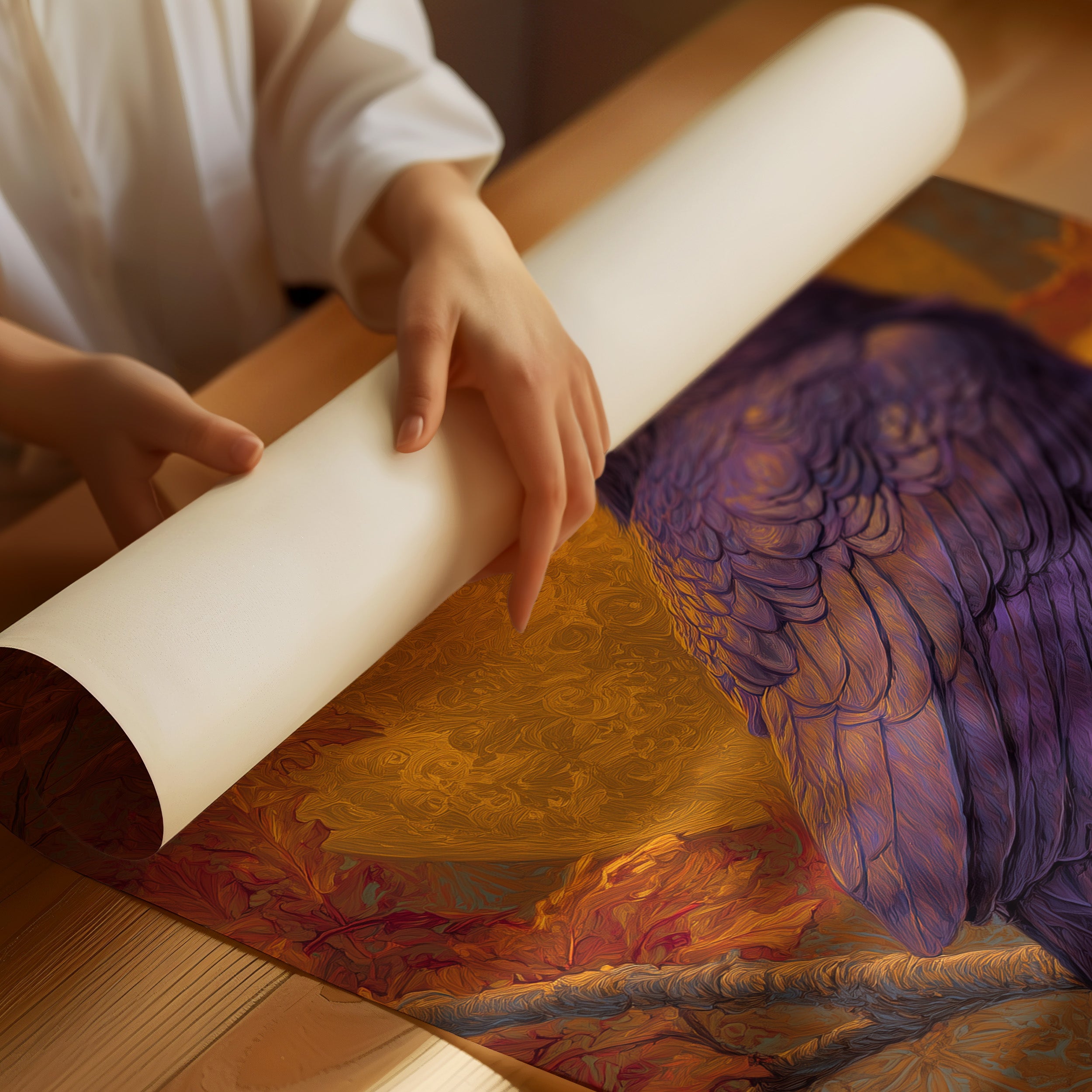 Purple Sentinel Against Autumn Moon